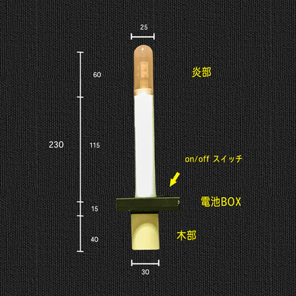 高張提灯用 LEDロウソク 焔赤 02本組