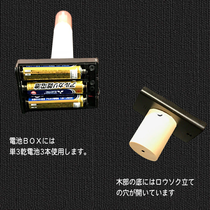 高張提灯用 LEDロウソク 焔赤 02本組